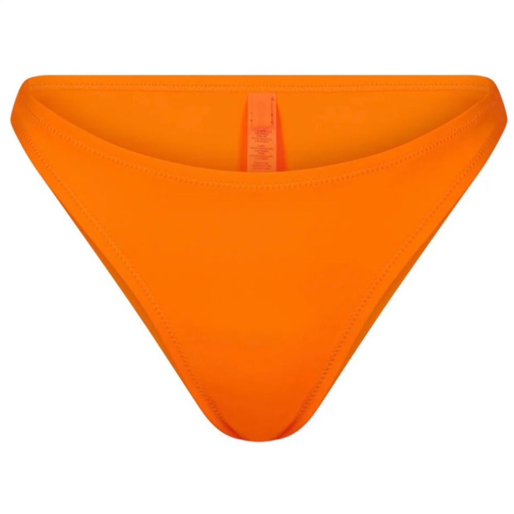 Skims Signature Swim. Orange Mid Coverage Bottom. Size Small.